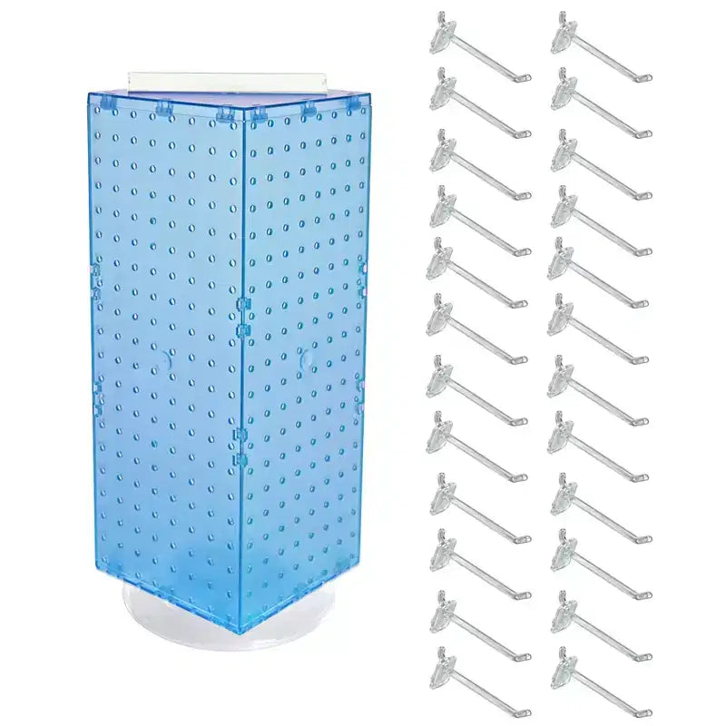 Four-Sided Revolving Pegboard Counter Display with Hooks