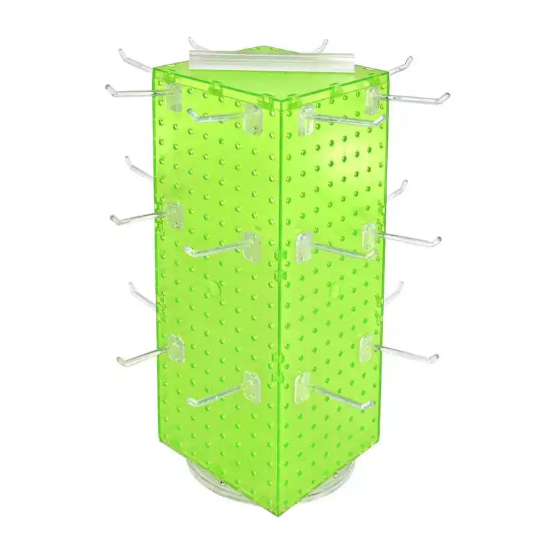 Four-Sided Revolving Pegboard Counter Display with Hooks