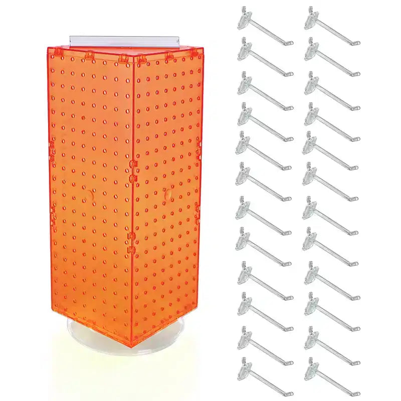 Four-Sided Revolving Pegboard Counter Display with Hooks