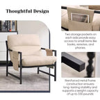 Upholstered Sling Accent Chair with Metal Frame Modern Style