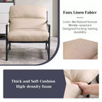 Upholstered Sling Accent Chair with Metal Frame Modern Style
