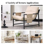 Upholstered Sling Accent Chair with Metal Frame Modern Style
