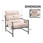 Upholstered Sling Accent Chair with Metal Frame Modern Style