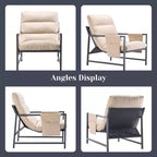 Upholstered Sling Accent Chair with Metal Frame Modern Style