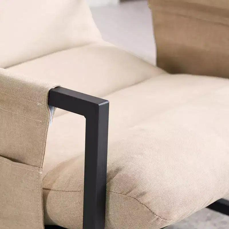 Upholstered Sling Accent Chair with Metal Frame Modern Style