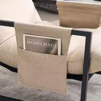 Upholstered Sling Accent Chair with Metal Frame Modern Style