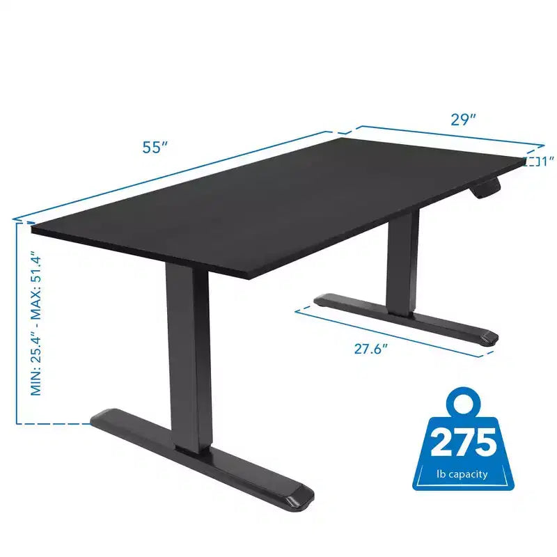 Dual Motor Electric Sit-Stand Desk with Tabletop Black